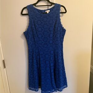 Charming Charlie Royal Blue Lace Mini Dress